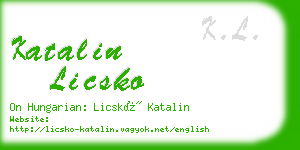 katalin licsko business card